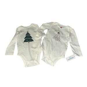 Carters Jumping Beans Baby Girls 18M Long Sleeve Christmas Bodysuit Set